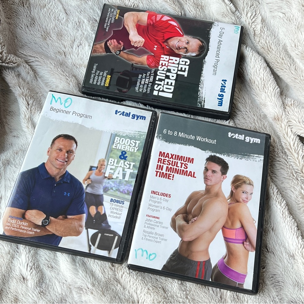 Total Gym Workout DVD Set 3 piece like new excellent condition